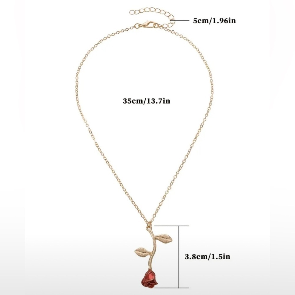 NEW Gold Rose Pendant Necklace - Picture 3 of 5